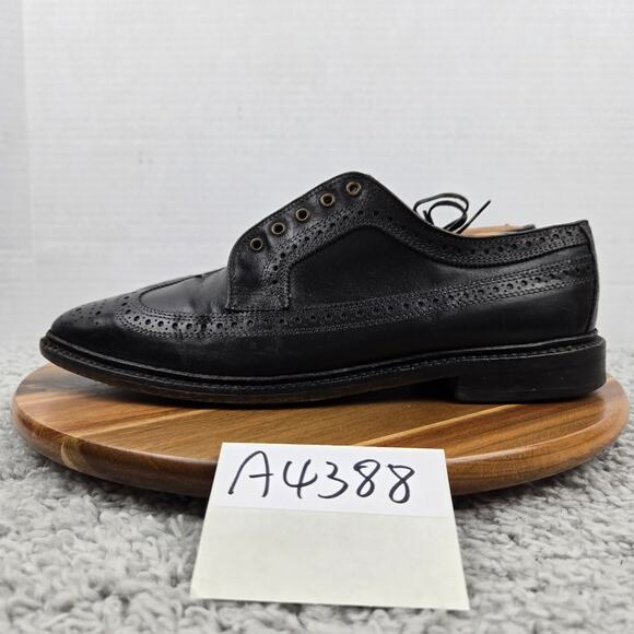Allen Edmonds Mens 8.5D MacNeil Black Shell Cordovan Wingtip Brogue Oxford Dress